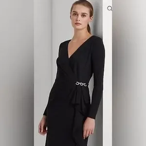 RALPH LAUREN DRESS タイトワンピース ブラック S Classic + Polished Spring Workwear with Lauren Ralph Lauren